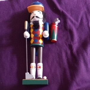 Colorful Golfer Nutcracker Figurine